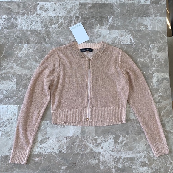 ✨Luxury Stunning Rose-Gold metallic sweater jacket - Picture 3 of 7